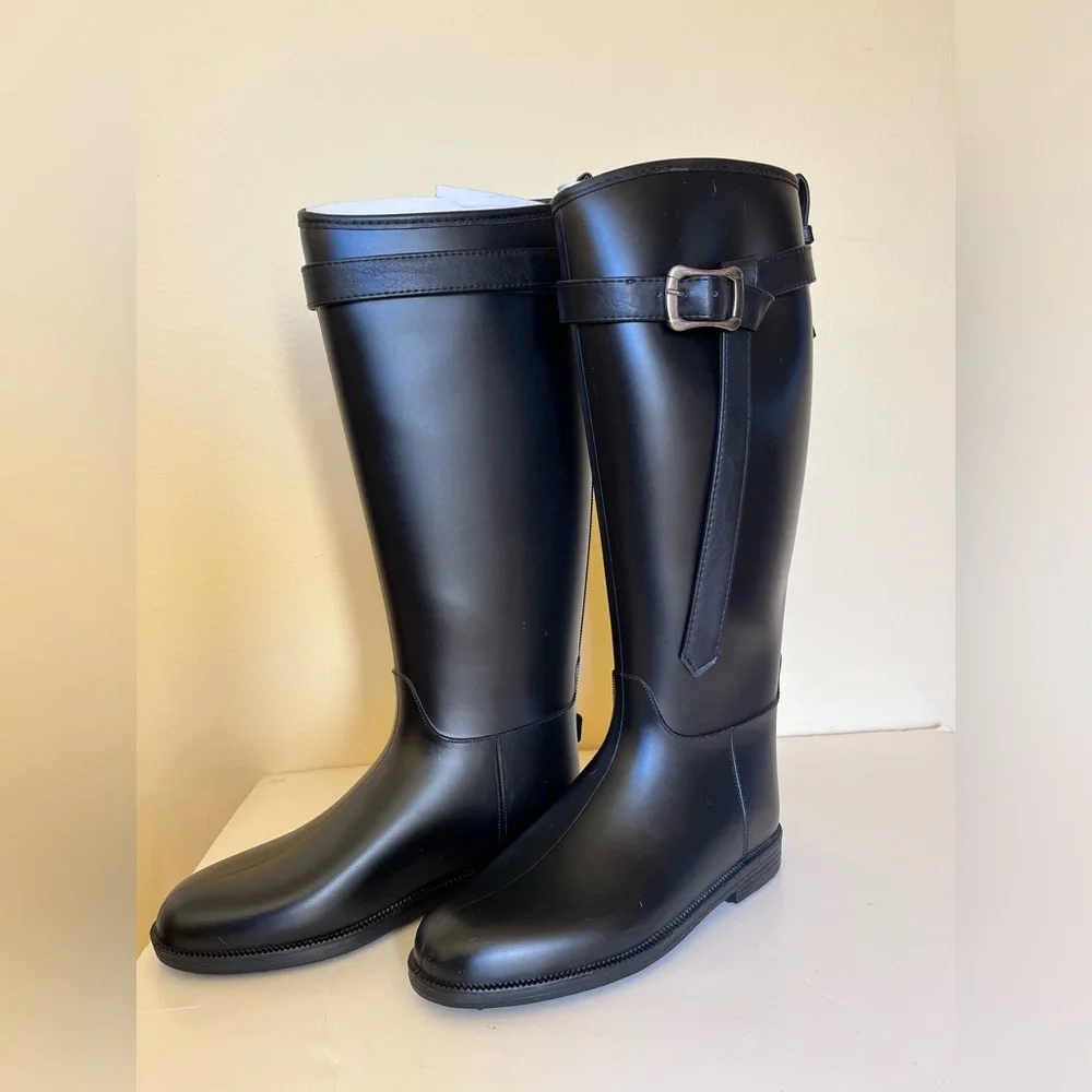 NWT - Dirty Laundry Women’s Rain Boots- Knee High in Black - Size 6
